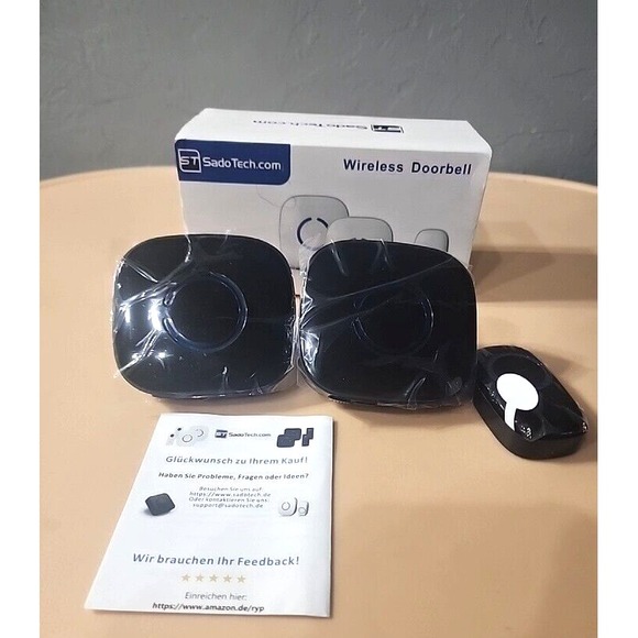 SadoTech Wireless Doorbells - 1 Transmitter - 2 Receivers - Black - Picture 2 of 6